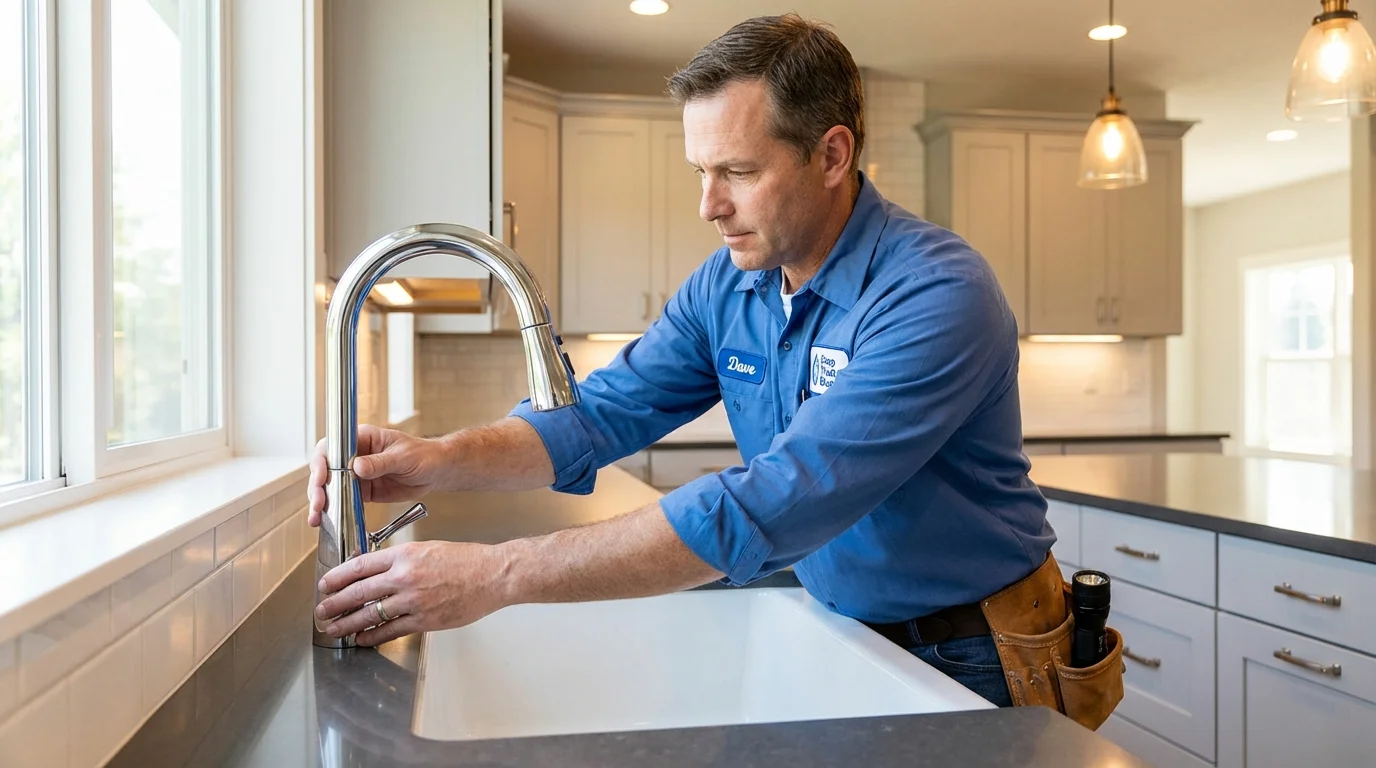 Kitchen faucet installation by Johns Plumbing LLC in Little Valley